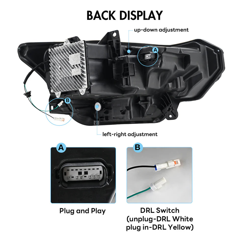 Faros LED de triple proyector para Ford Mustang 2024+ (par)