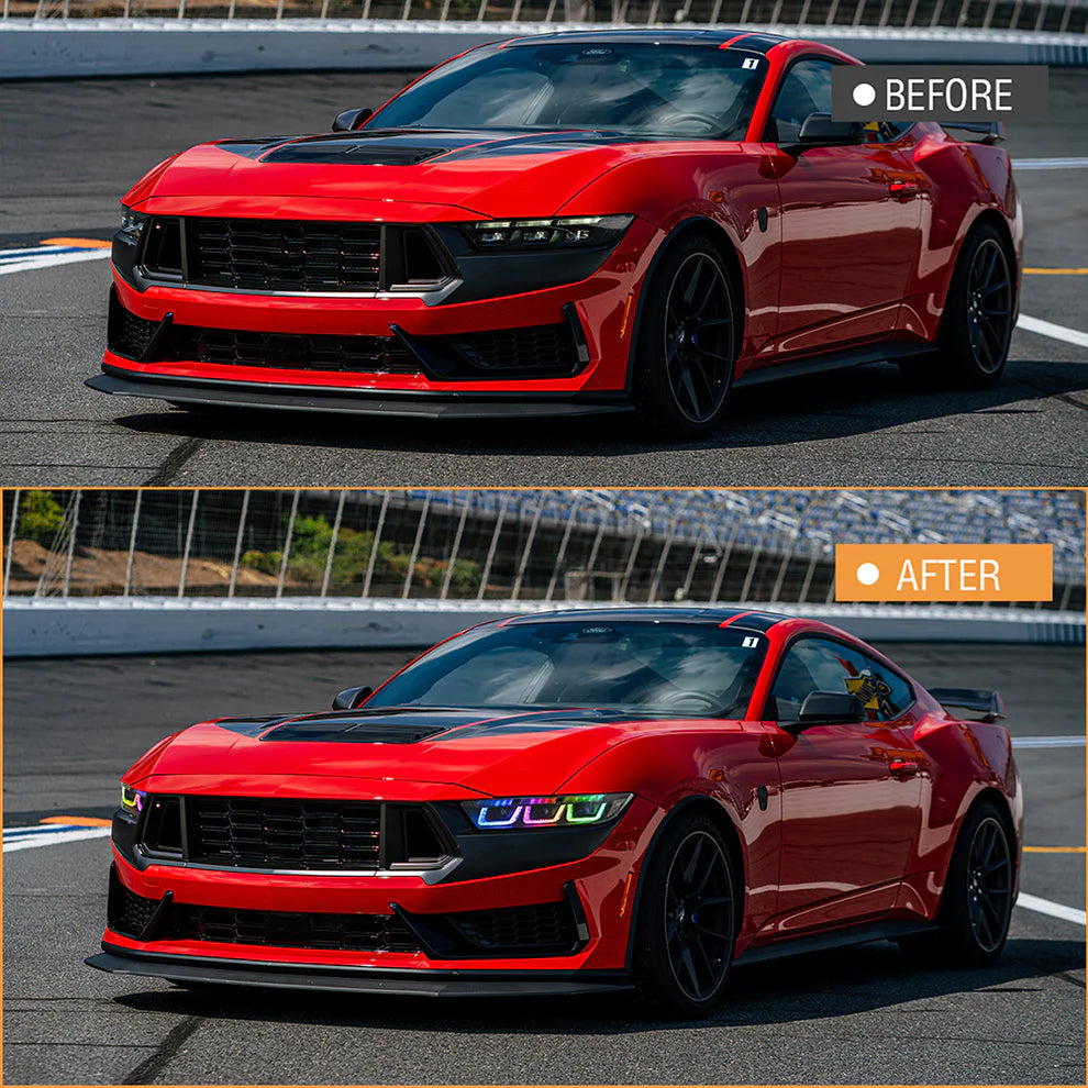 Faros LED RGB de triple proyector para Ford Mustang 2024+ (par)