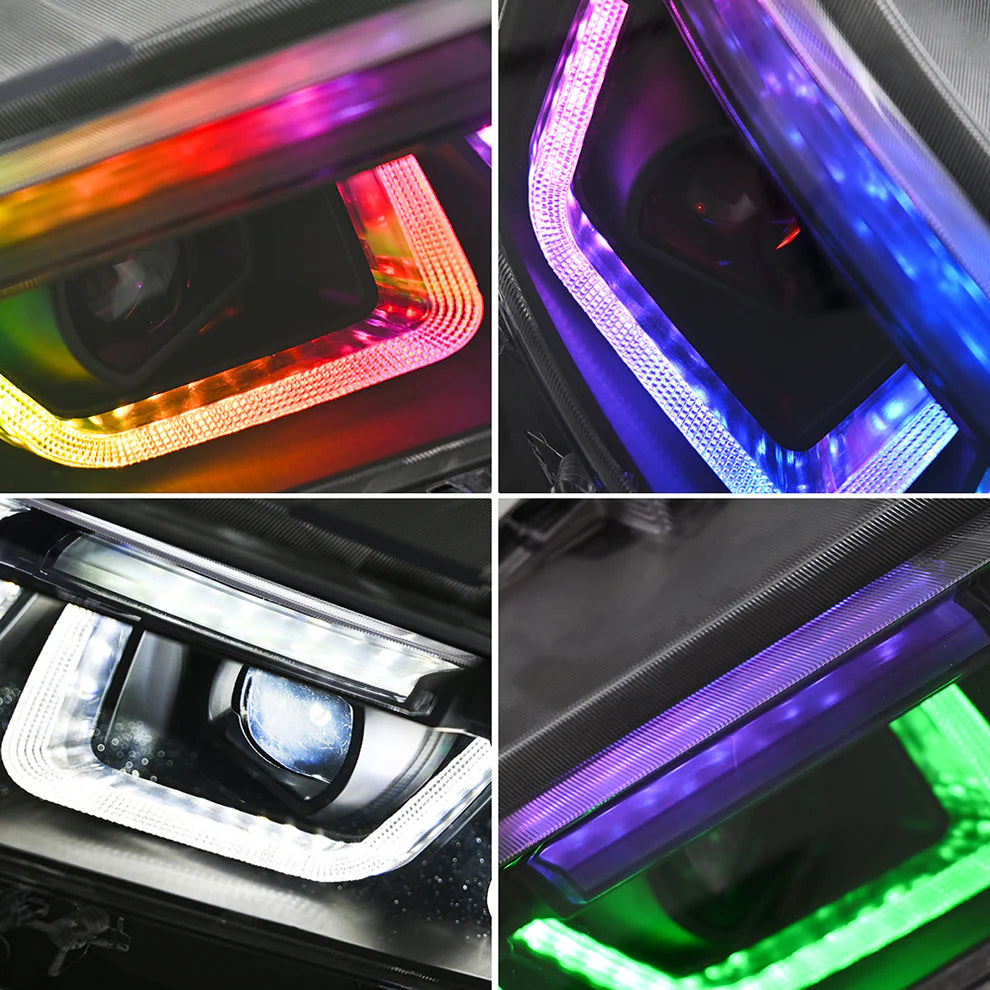 Faros LED RGB de triple proyector para Ford Mustang 2024+ (par)