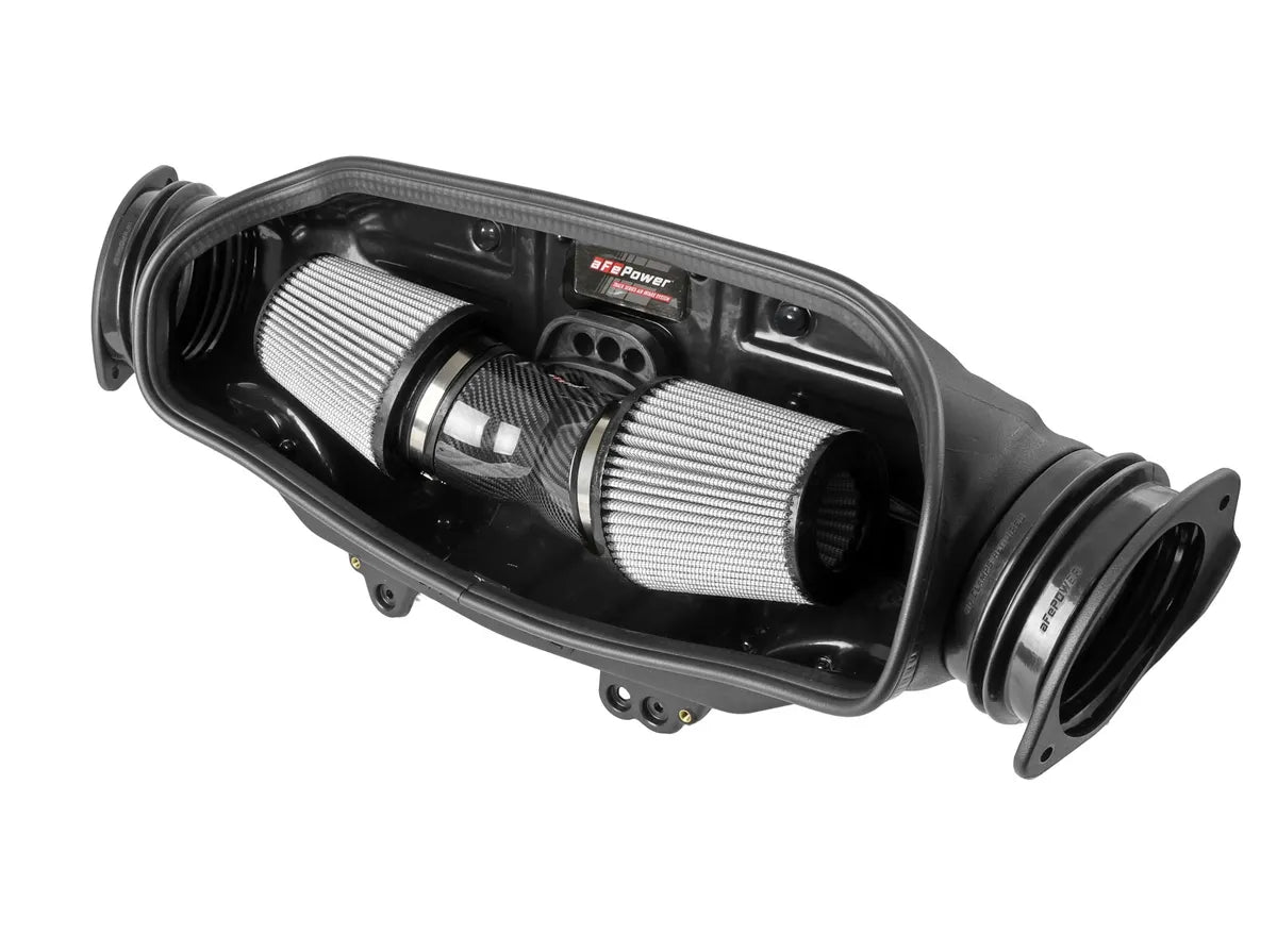 Sistema de admisión de aire frío de fibra de carbono aFe Power Track Series con filtros Pro DRY S – Chevrolet C8 Corvette 2020–2026
