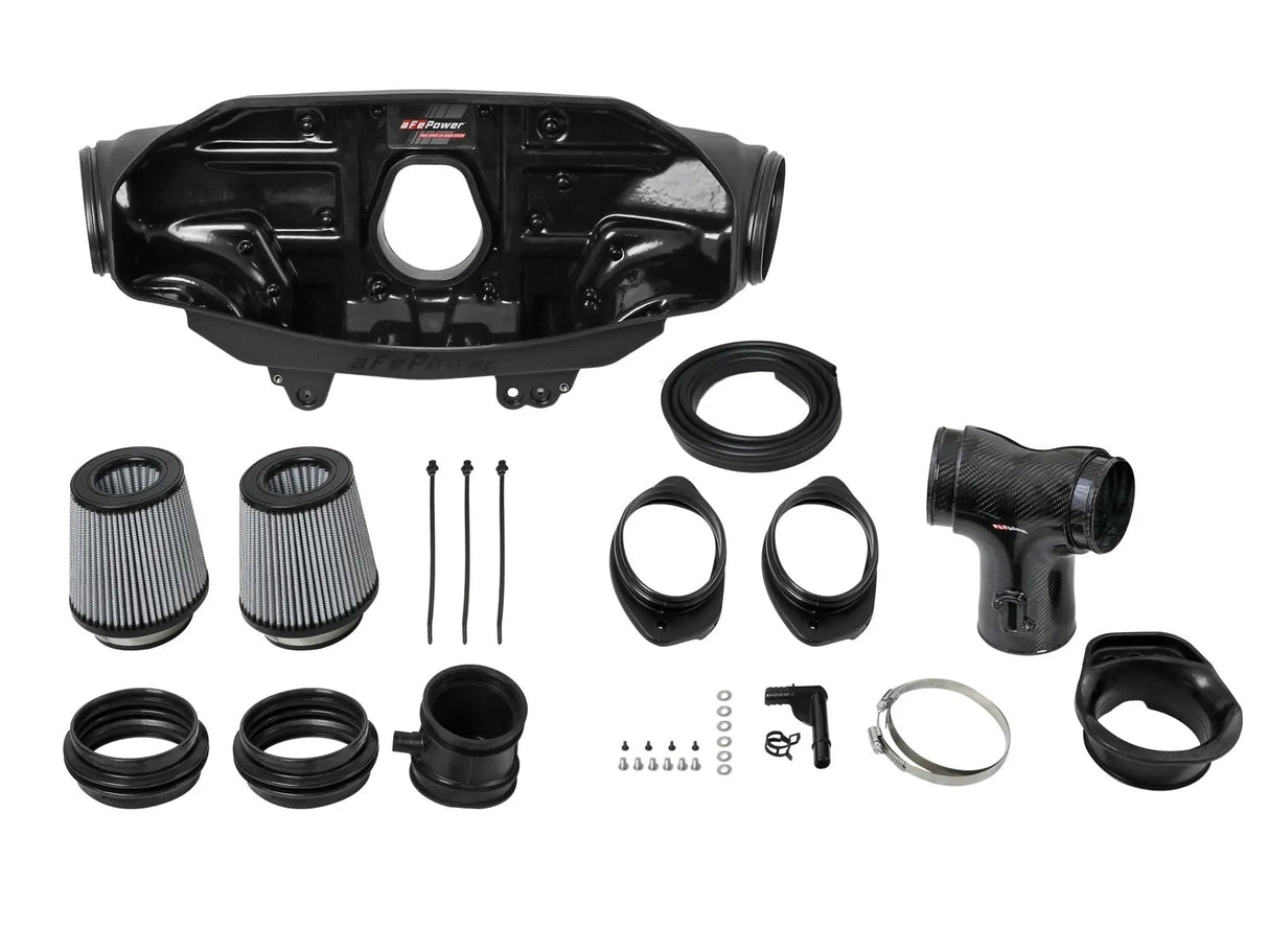 Sistema de admisión de aire frío de fibra de carbono aFe Power Track Series con filtros Pro DRY S – Chevrolet C8 Corvette 2020–2026