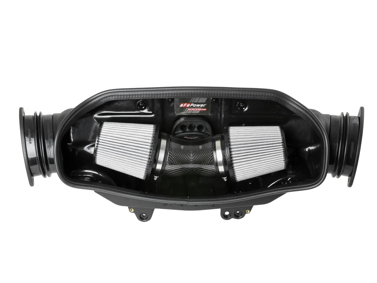 Sistema de admisión de aire frío de fibra de carbono aFe Power Track Series con filtros Pro DRY S – Chevrolet C8 Corvette 2020–2026