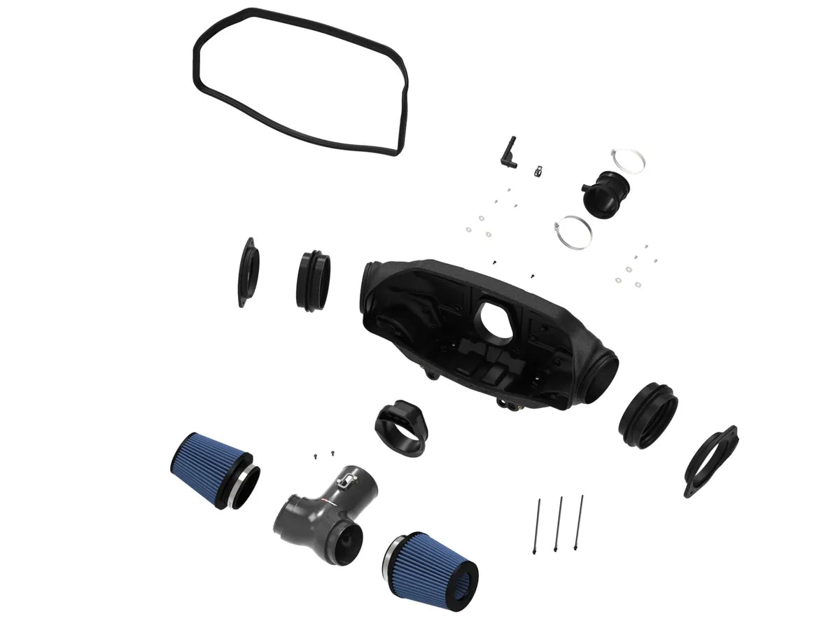 Sistema de admisión de aire frío de fibra de carbono aFe Power Track Series con filtros Pro 5R – Chevrolet C8 Corvette 2020–2026