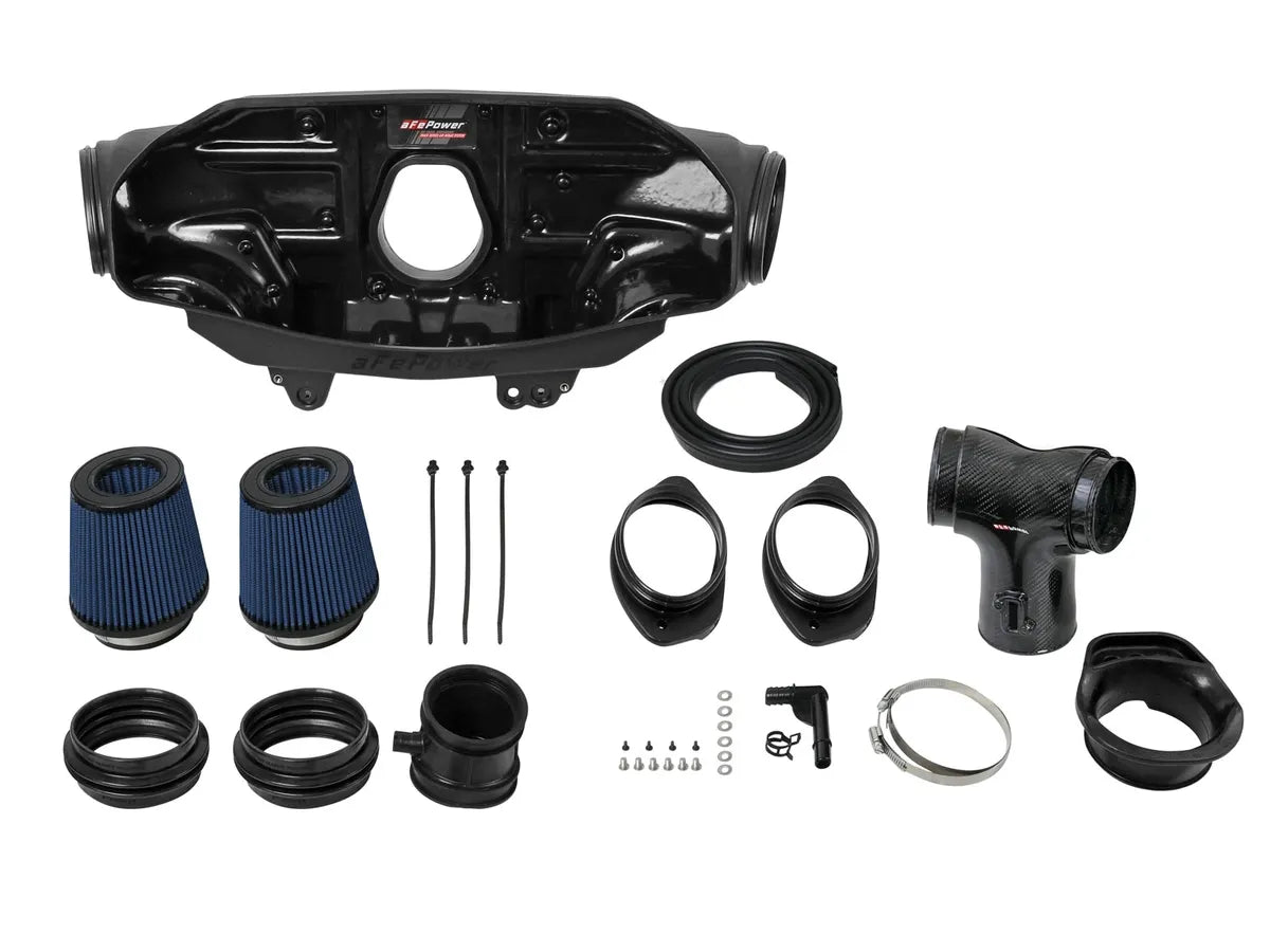 Sistema de admisión de aire frío de fibra de carbono aFe Power Track Series con filtros Pro 5R – Chevrolet C8 Corvette 2020–2026