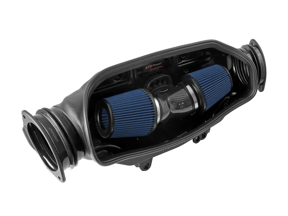 Sistema de admisión de aire frío de fibra de carbono aFe Power Track Series con filtros Pro 5R – Chevrolet C8 Corvette 2020–2026