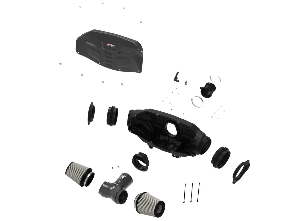 Sistema de admisión de aire frío de fibra de carbono aFe Power Black Series con filtros Pro 5R – Chevrolet C8 Corvette 2020–2026