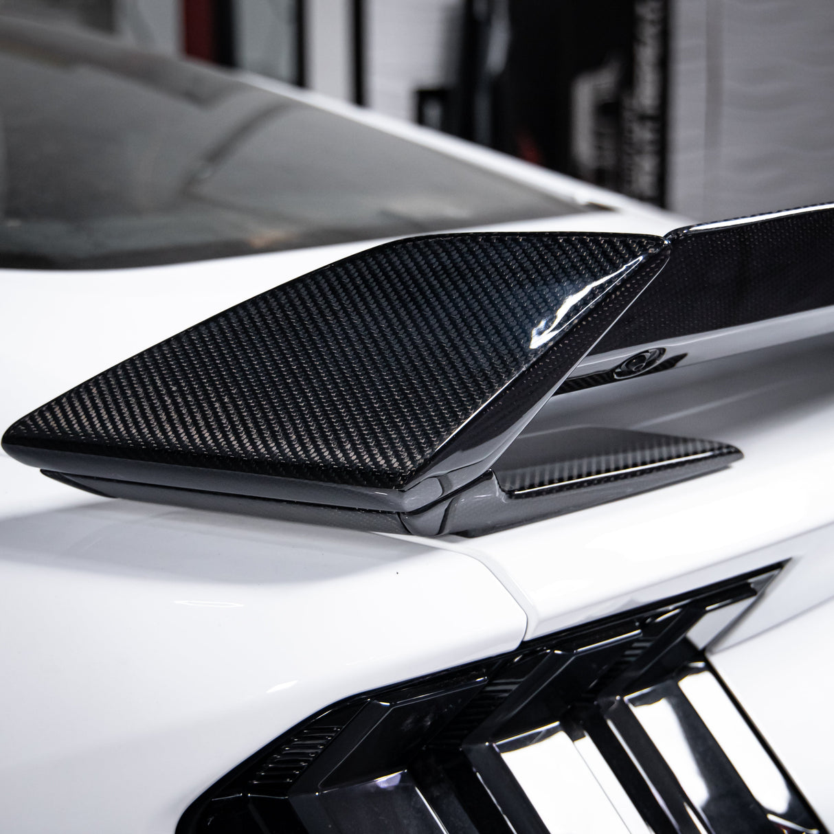 Alerón trasero de carbono brillante de 2 piezas para Ford Mustang S650 Dark Horse 2024+