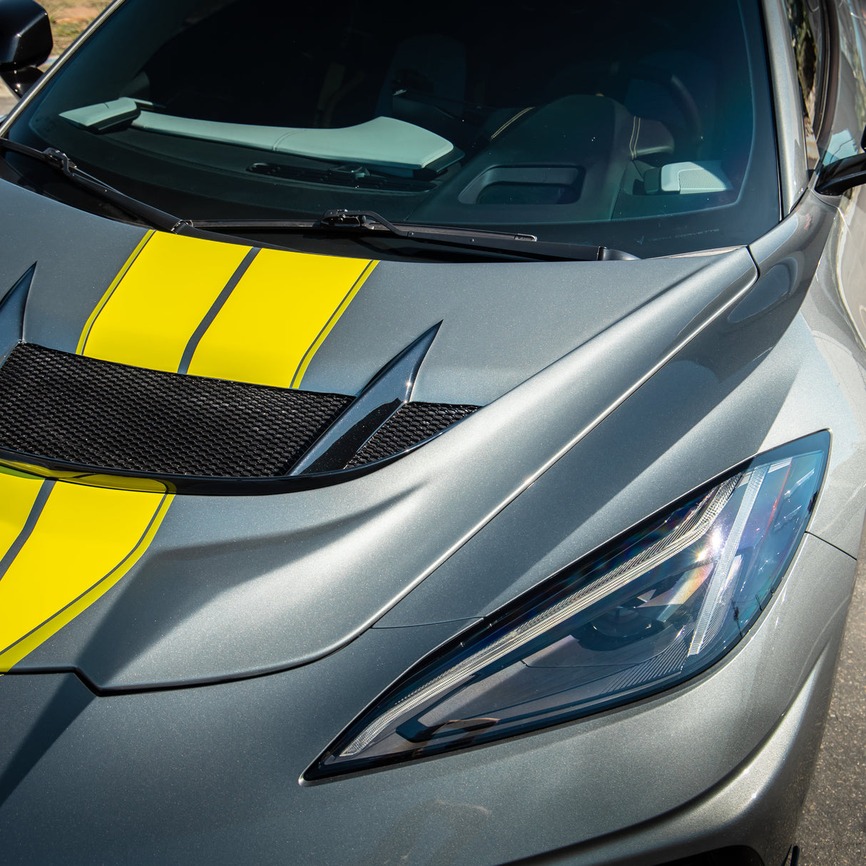 Capó de fibra de carbono de doble cara de 2 piezas Type-ZR1 para Corvette C8 2020-2026 para Stingray/Z06/E-Ray