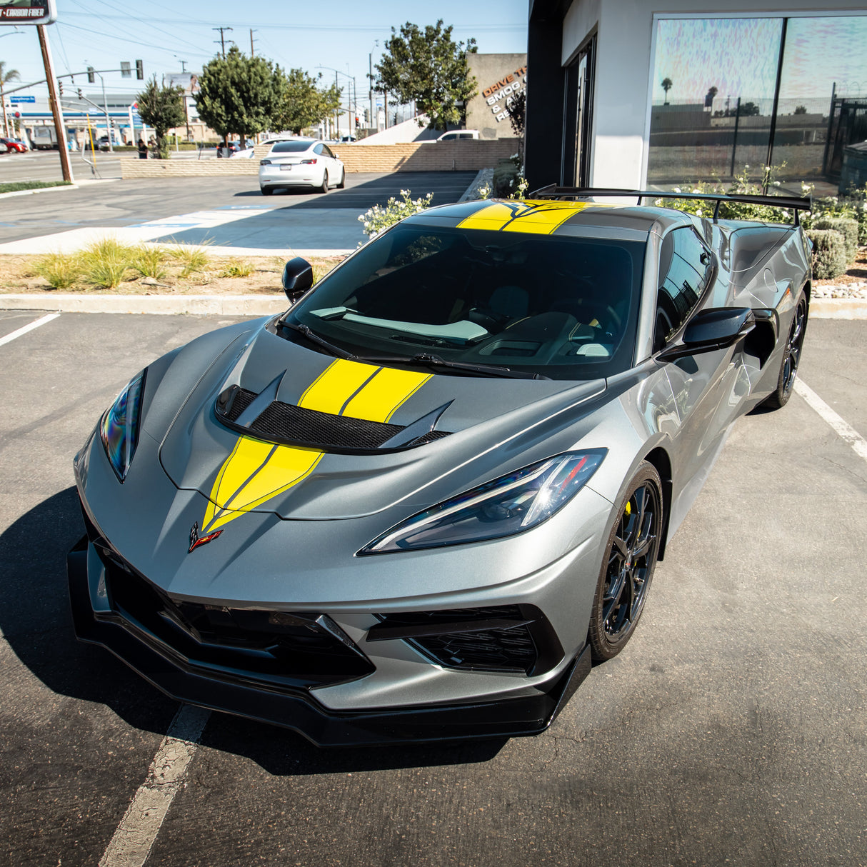 Capó de fibra de carbono de doble cara de 2 piezas Type-ZR1 para Corvette C8 2020-2026 para Stingray/Z06/E-Ray
