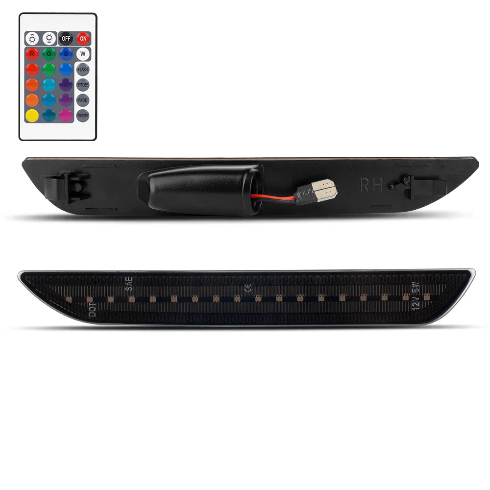 2015-2023 Mustang S550 RGB Smoked LED Side Marker
