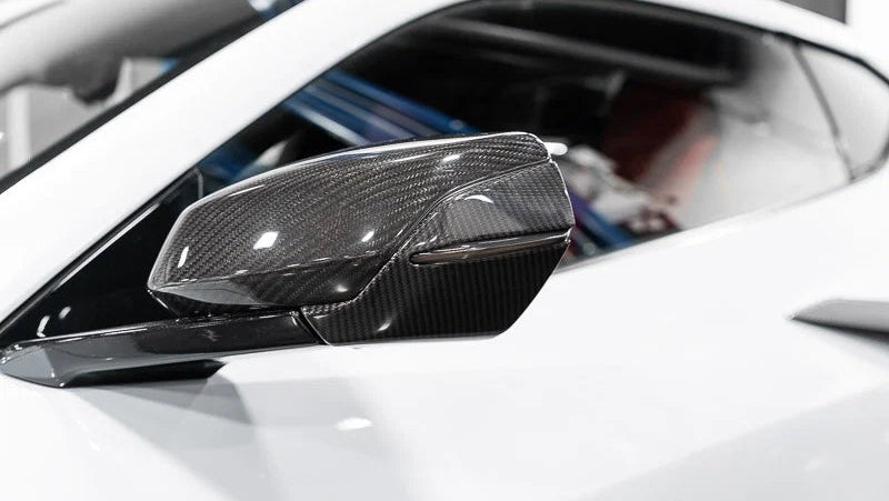 C8 Corvette Carbon Fiber Mirror Bottom Overlays (2020+)
