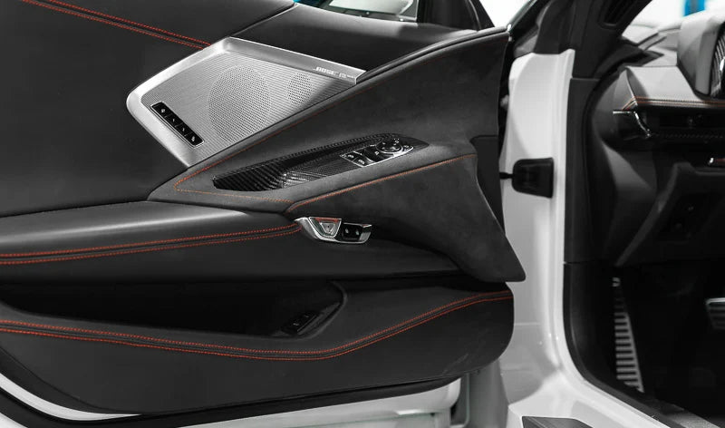 2020–2025 Chevrolet Corvette C8 Red Carbon Fiber Upper Right Center Console Trim