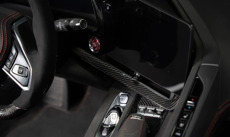 2020-2025 C8 Corvette Carbon Fiber Dash Interior Trim - 3 Piece Kit