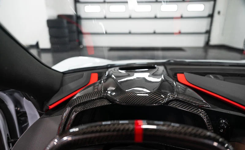 C8 Corvette Carbon Fiber HUD Dashboard Center Cover