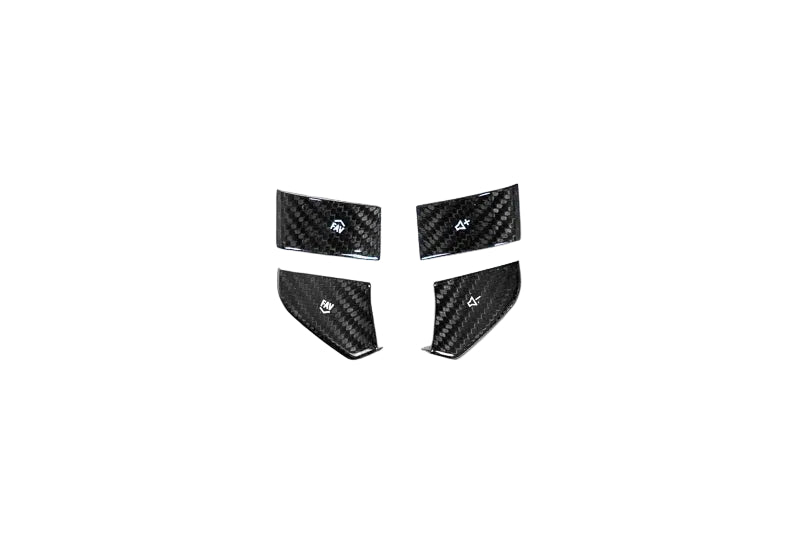 2020–2023 C8 Corvette Stingray Carbon Fiber Steering Wheel Button Covers – 4PC