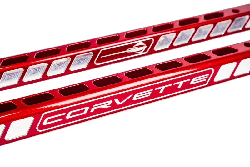 C8 Corvette Billet Strut Tower Support Bars – Red