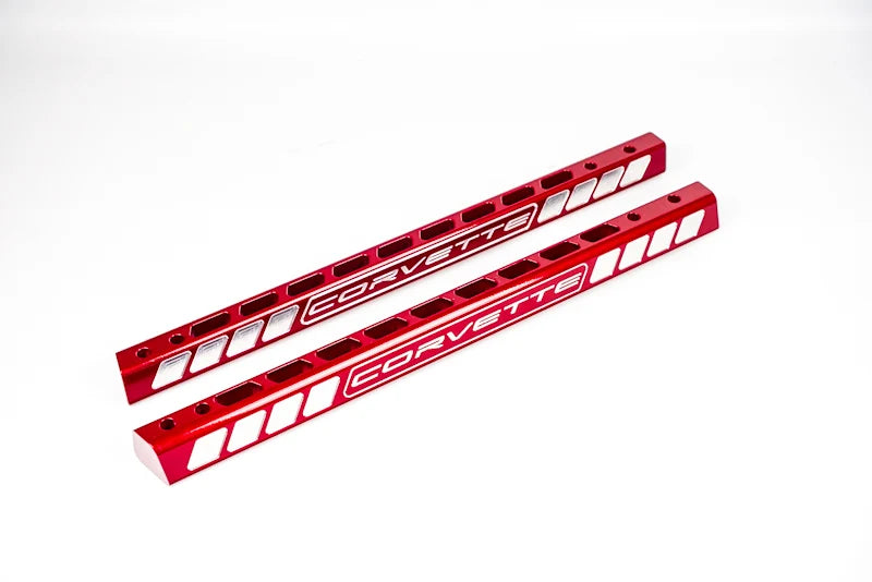 C8 Corvette Billet Strut Tower Support Bars – Red