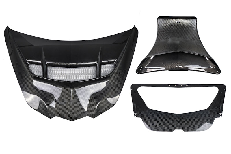 2023–2027 Corvette C8 ZR1-Style Carbon Fiber Functional Race Hood with S-Duct