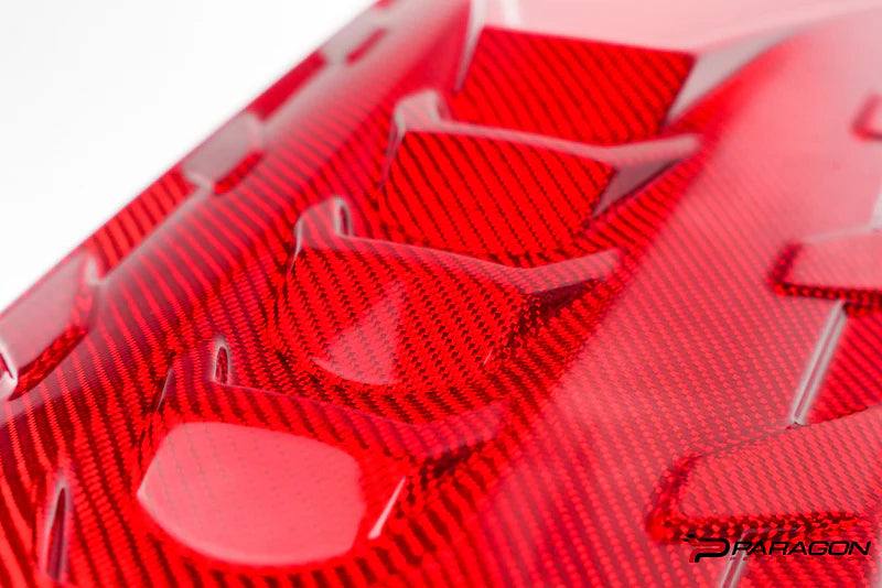 Corvette C8 Red Carbon Fiber Engine Cover