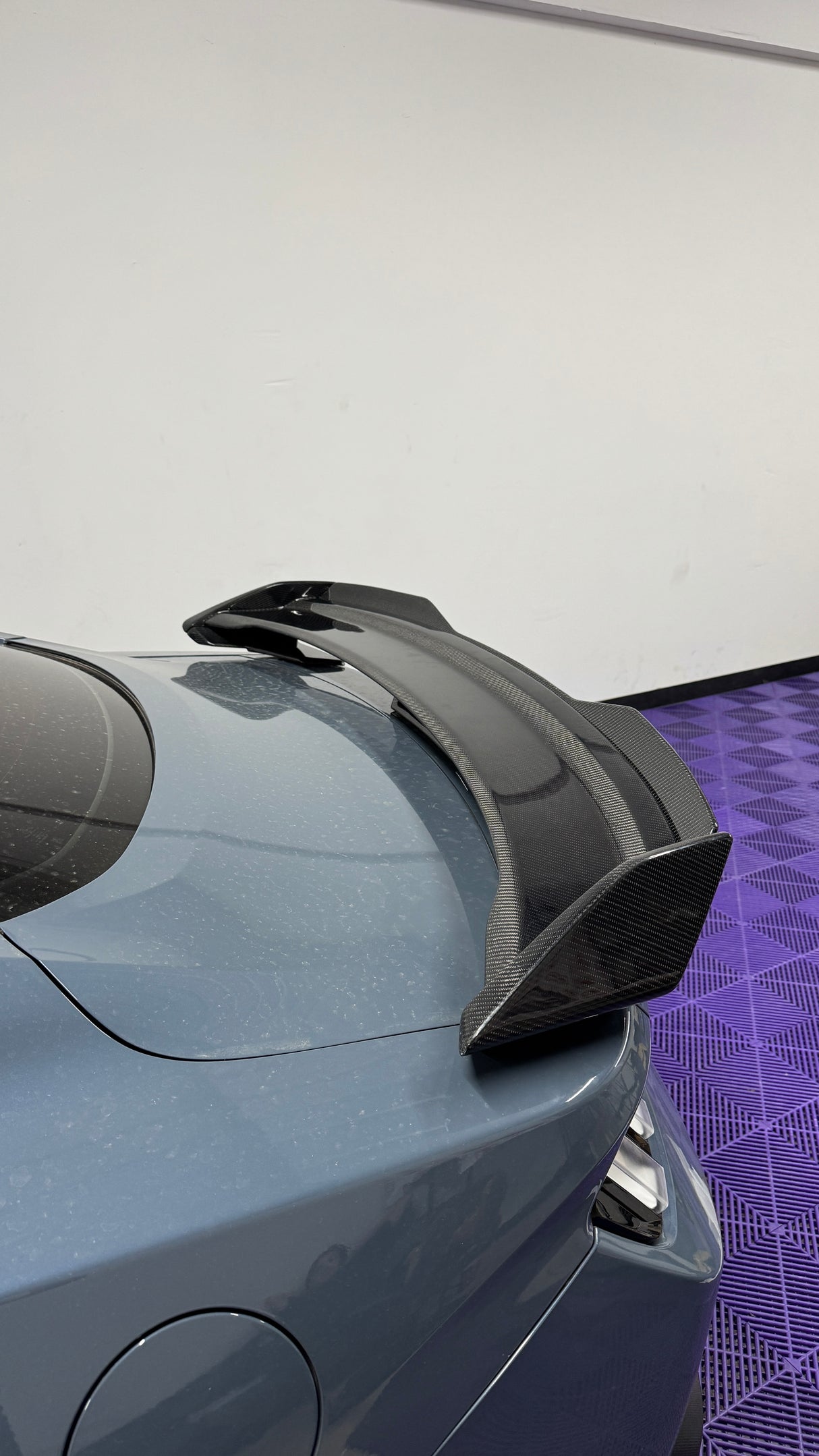 Alerón trasero de carbono brillante de 2 piezas para Ford Mustang S650 Dark Horse 2024+