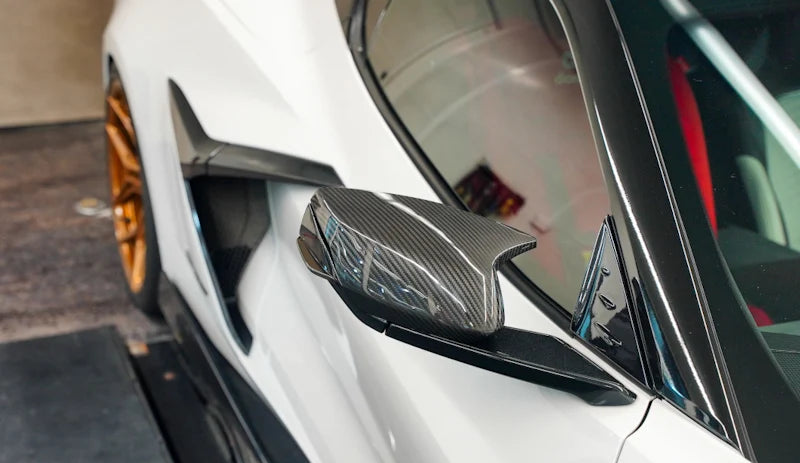 Corvette C8 M-Style Carbon Fiber Mirror Cap Overlays