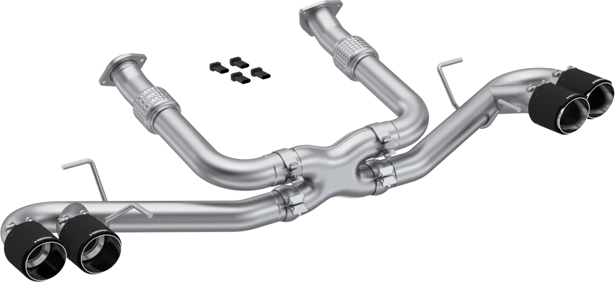 Sistema de escape Cat-Back MBRP Armor Pro Race para Chevrolet Corvette C8 Stingray 2020-2025 - Acero inoxidable T304 con puntas de fibra de carbono