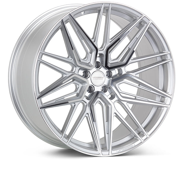 Vossen HF7 20x9 / 21x12 C8 Corvette Wheels – Silver Polished