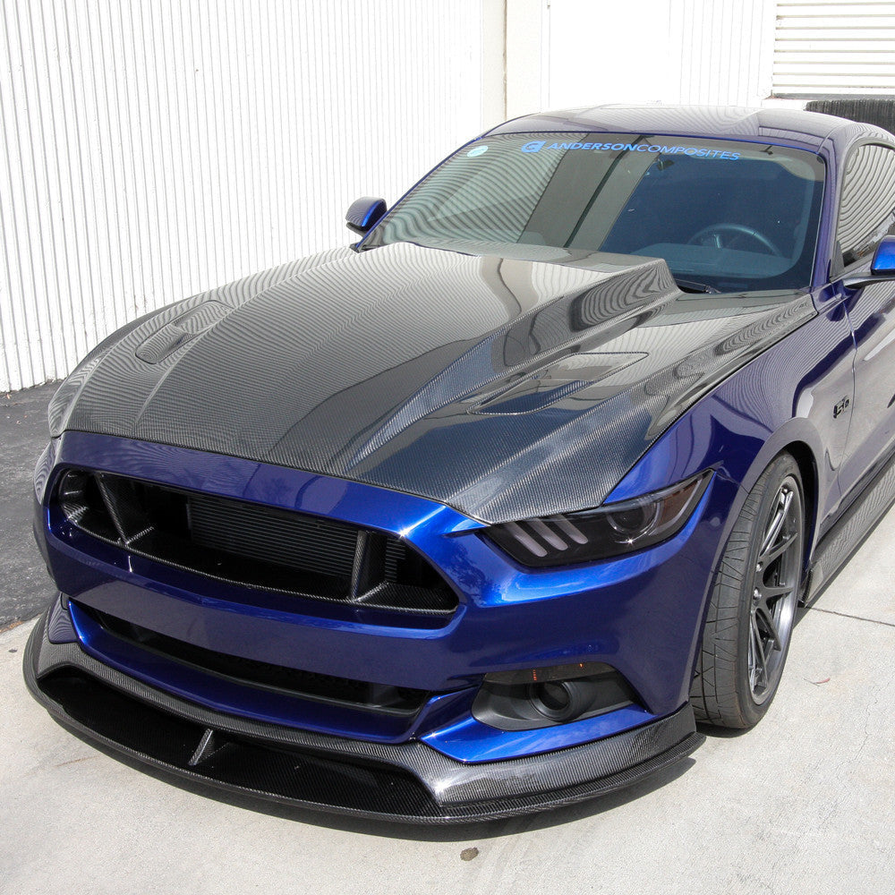2015–2017 Ford Mustang Type-CJ Double-Sided Carbon Fiber 3" Cowl Hood