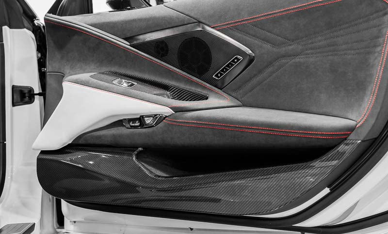 C8 Corvette Carbon Fiber Door Kick Panel Overlay