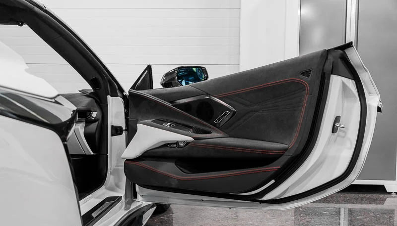 C8 Corvette Carbon Fiber Door Kick Panel Overlay