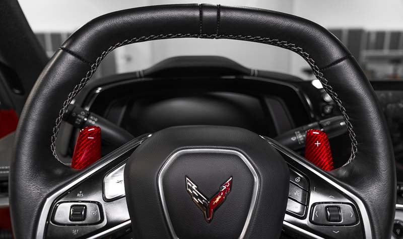 C8 Corvette Red Carbon Fiber Paddle Shifter Replacement