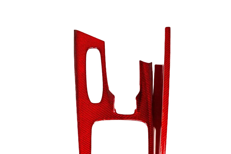 Corvette C8 Red Carbon Fiber Center Console Overlay
