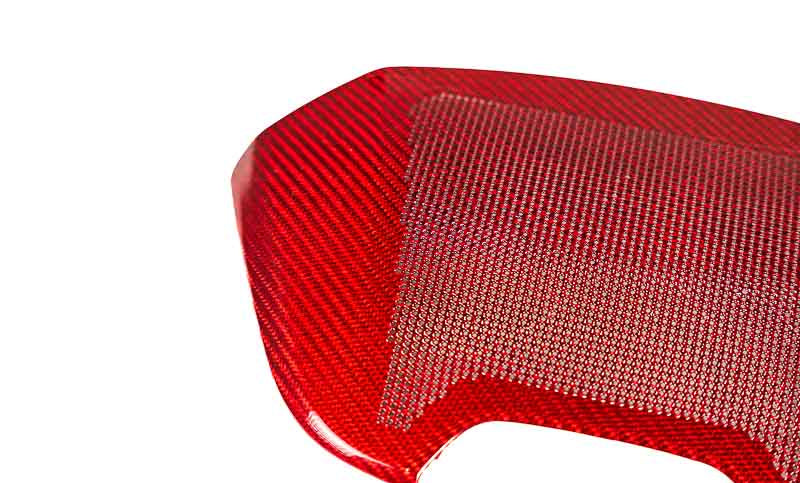 C8 Corvette Carbon Fiber Waterfall Speaker Overlay - Red