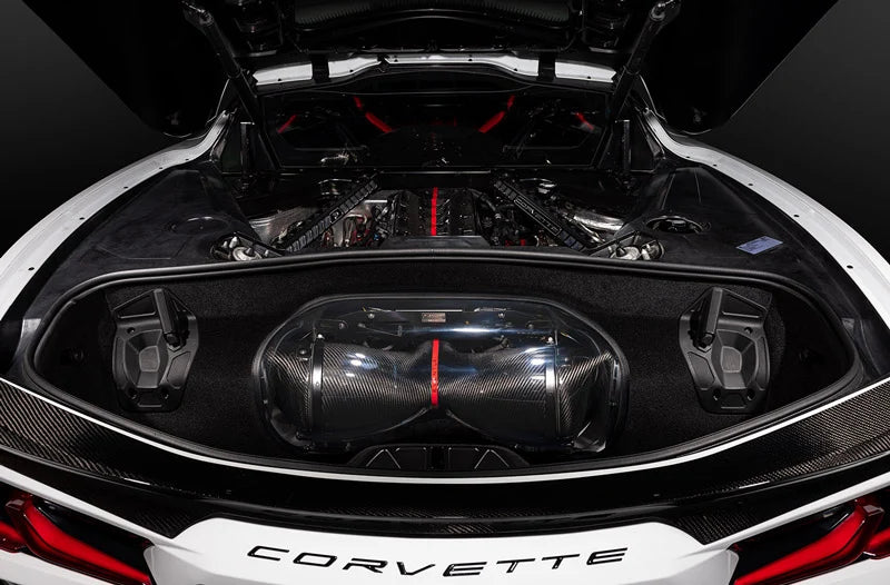 2020+ Chevrolet Corvette C8 Stingray Eventuri Carbon Fiber Intake System with Clear Lid