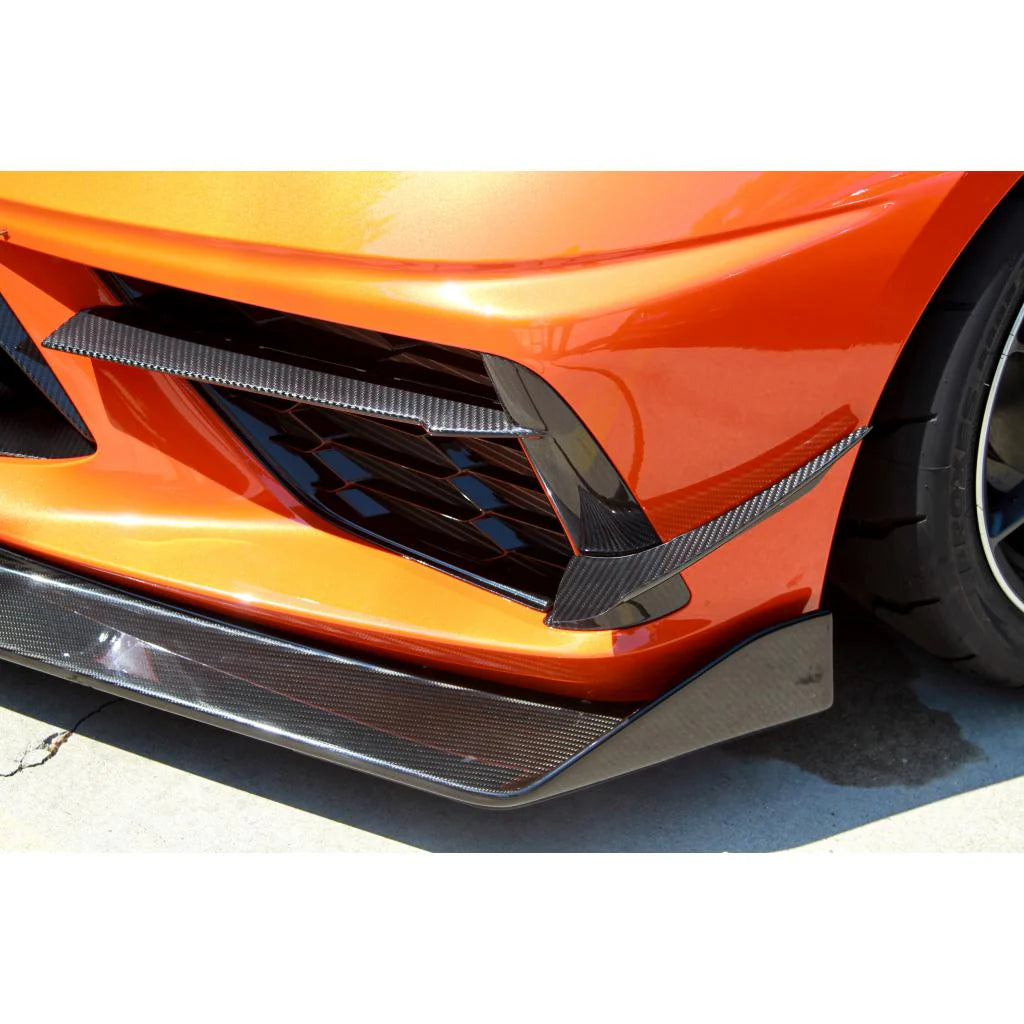Canards delanteros de fibra de carbono para Chevrolet Corvette C8