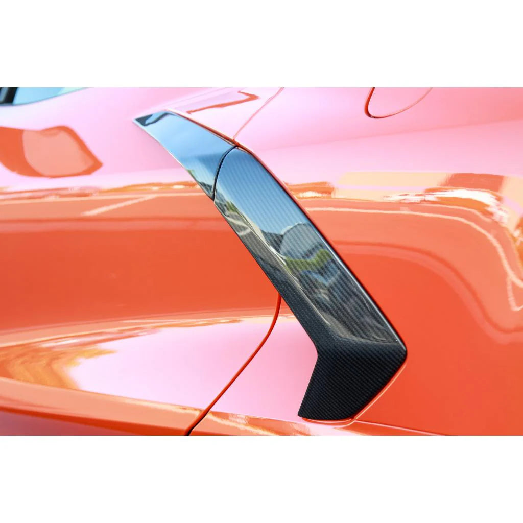 Paquete de manija de puerta y molduras de panel trasero de fibra de carbono para C8 Corvette