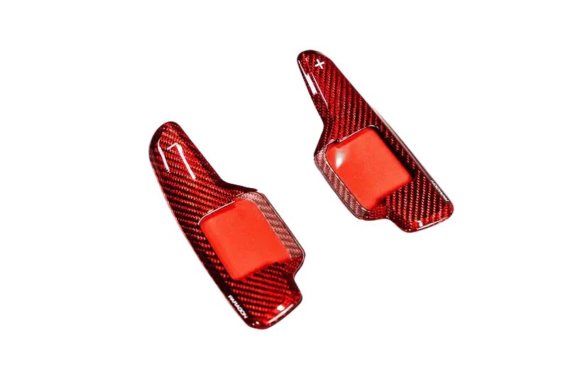 C8 Corvette Carbon Fiber Paddle Shifter Covers - Red