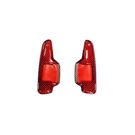 C8 Corvette Carbon Fiber Paddle Shifter Covers - Red