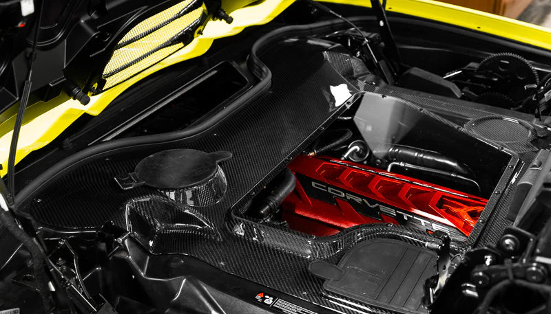 Corvette C8 Convertible Clear Engine Cover with Carbon Fiber Surround