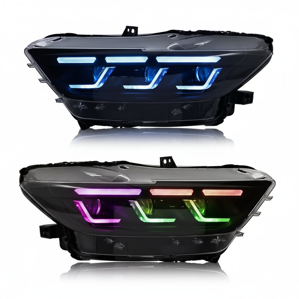 Faros estilo S650 para Ford Mustang 2015-2017 - Serie Flow