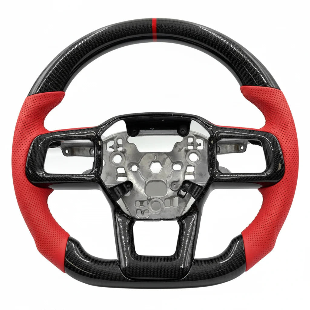 2024+ S650 Ford Mustang Carbon Fiber Steering Wheel - Customizable