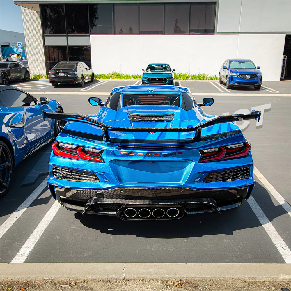 2023-2026 C8 Corvette Z06/E-Ray Z07 Carbon Fiber Rear High Spoiler w/ Integrated Upriser 1pc