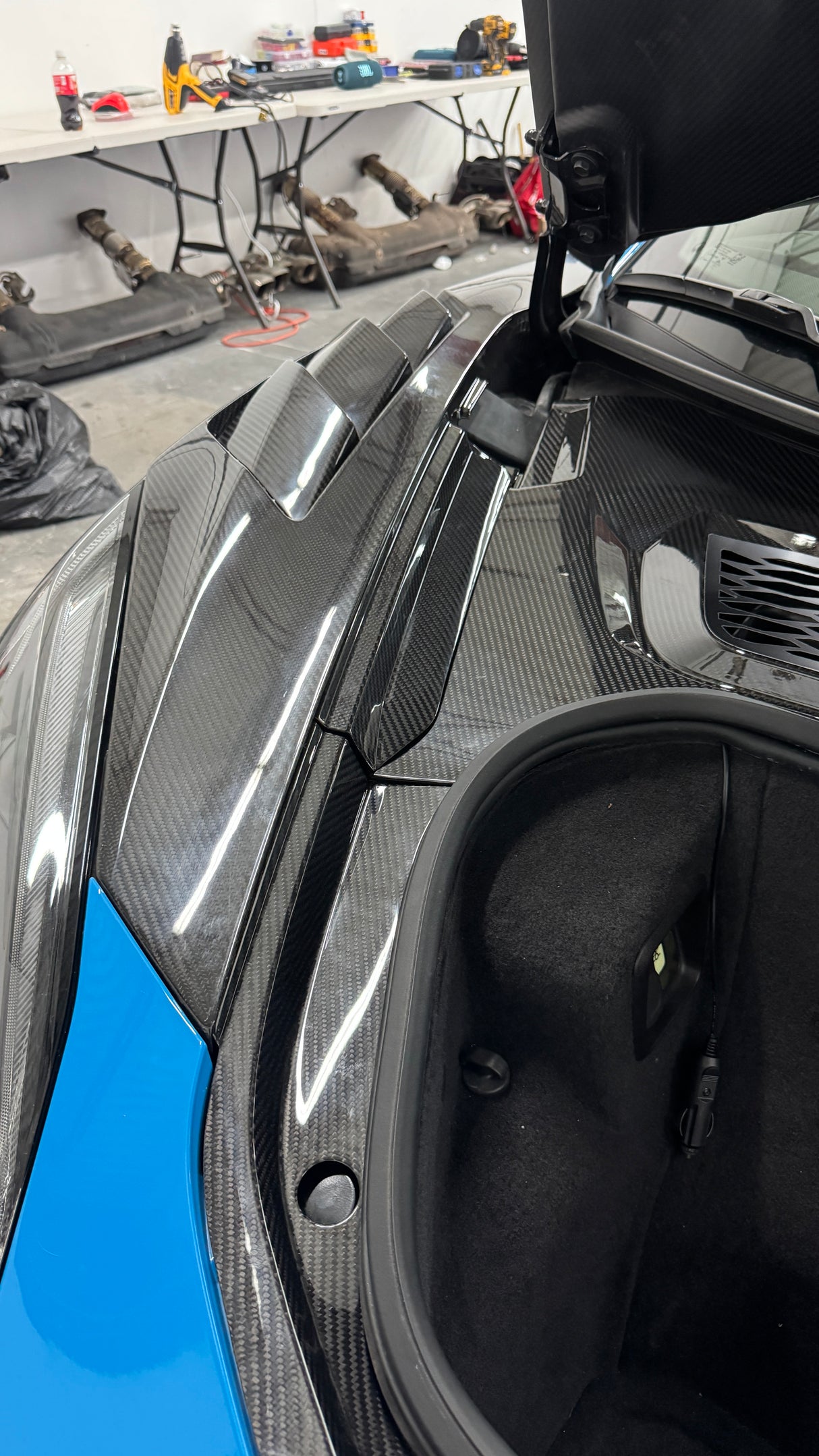 2020-2026 Corvette C8 Carbon Fiber Pre-Preg Front Frunk Surround Trim Kit