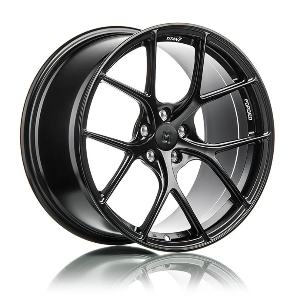 Titan 7 T-S5 19x9 / 20x11.5 C8 Corvette Forged Wheels – Satin Titanium
