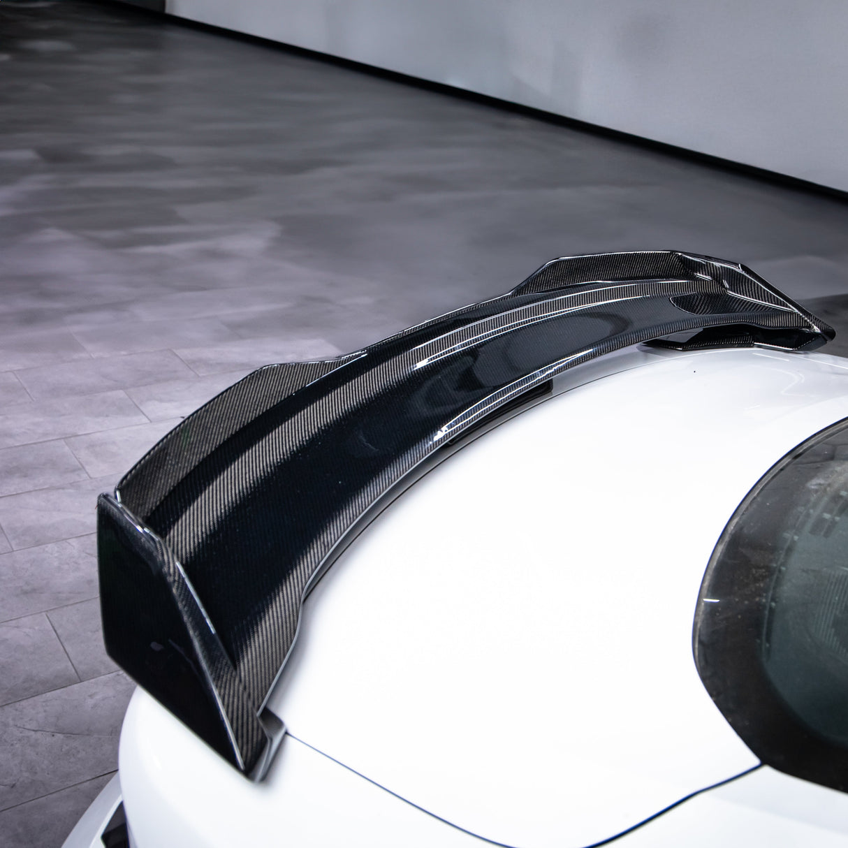 Alerón trasero de carbono brillante de 2 piezas para Ford Mustang S650 Dark Horse 2024+