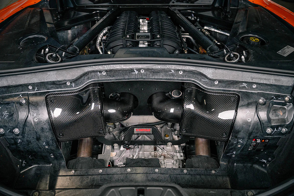 Sistema de admisión de aire doble Corsa de fibra de carbono para Chevrolet Corvette C8 Z06 (LT6 5.5L) 2023–2025