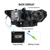 Faros LED RGB de triple proyector para Ford Mustang 2024+ (par)