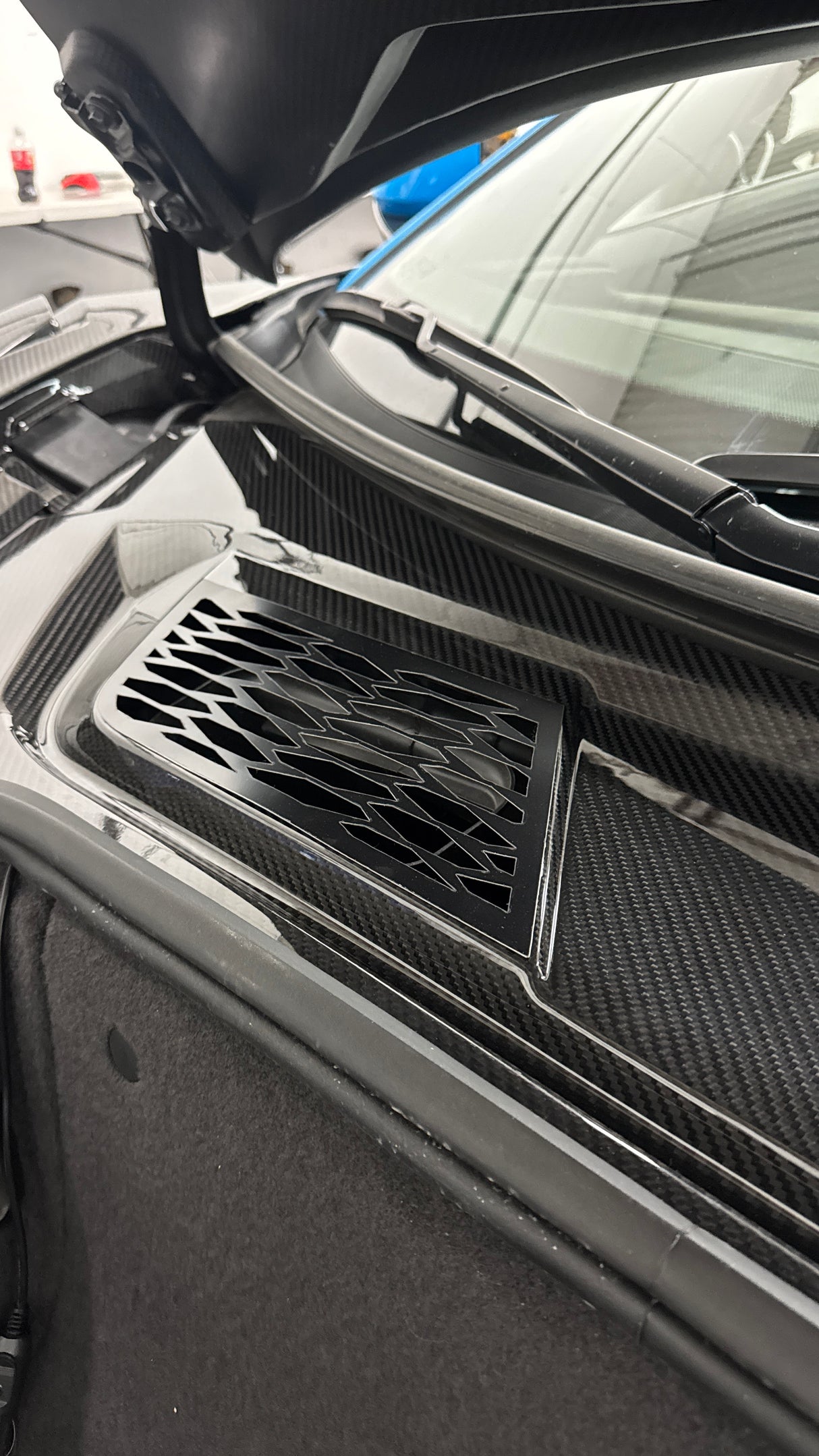 2020-2026 Corvette C8 Carbon Fiber Pre-Preg Front Frunk Surround Trim Kit