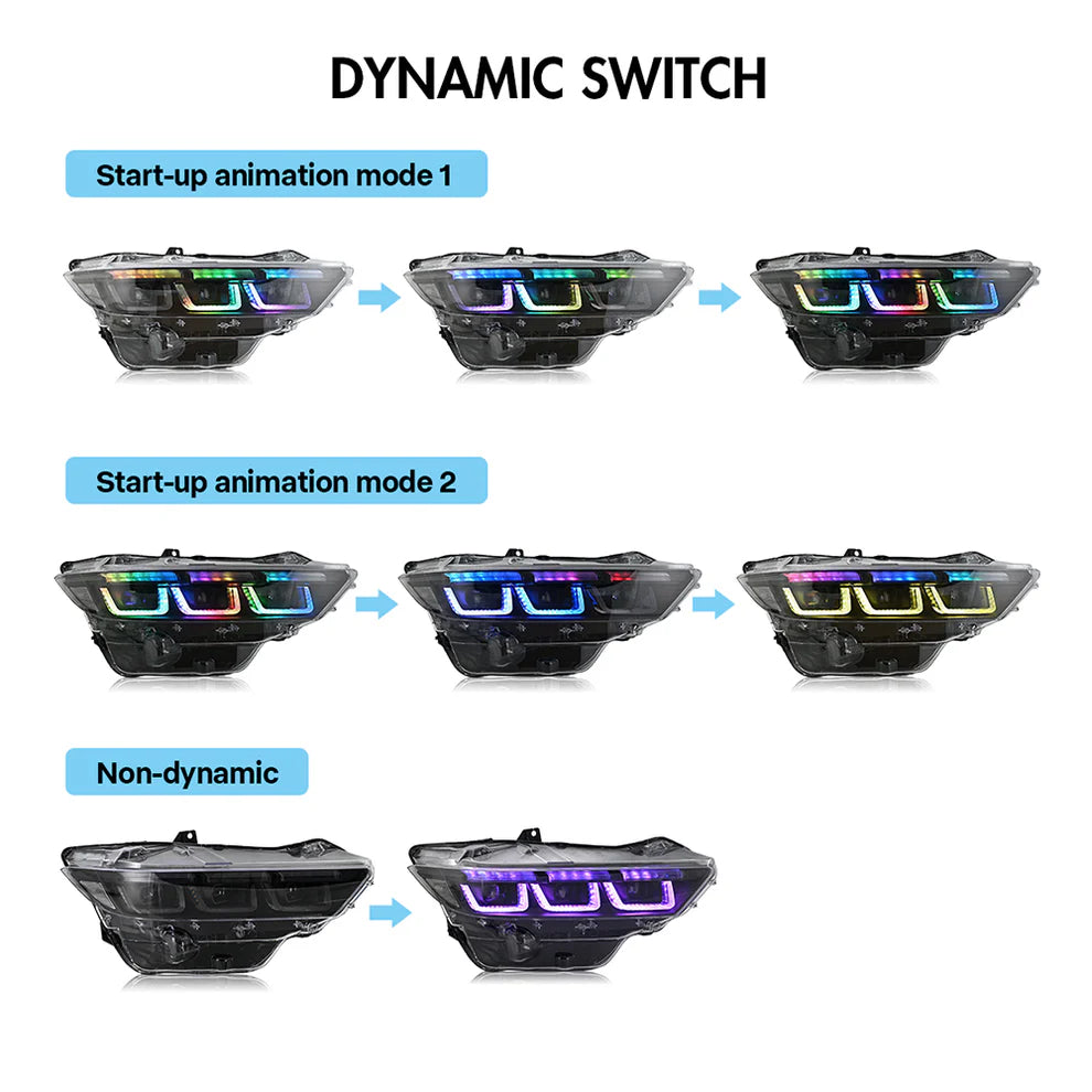 Faros LED de triple proyector para Ford Mustang 2024+ (par)