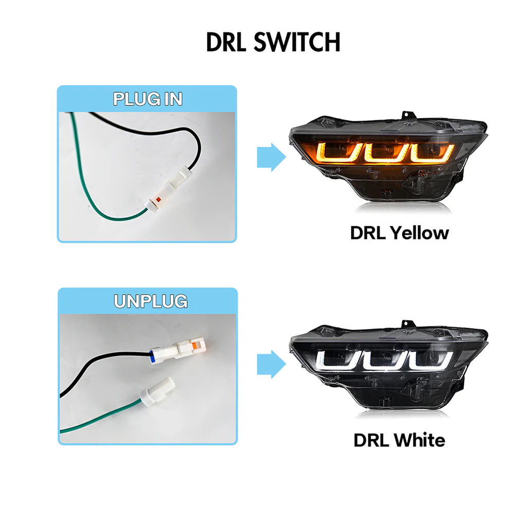 Faros LED de triple proyector para Ford Mustang 2024+ (par)